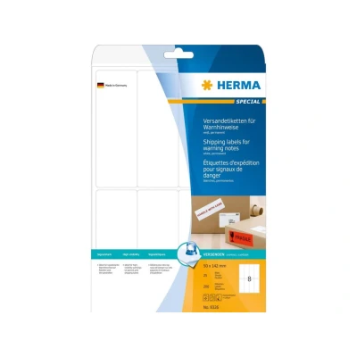 Afbeelding van Herma Etiketten voor verzendingsaanwijzingen / waarschuwingen, A4, 50