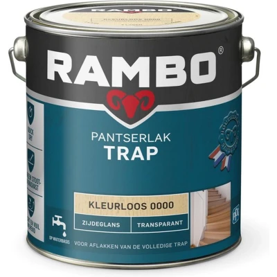 Afbeelding van Rambo Pantserlak Trap Transparant Zijdeglans Lak 2,5 liter Kleurloos