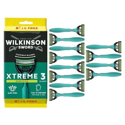 Afbeelding van Wilkinson Sword Xtreme 3 Sensitive wegwerpscheerapparaten met een glijstrip van vitamine E en aloë vera, optimaal voor de verzorging soepelheid het gezicht