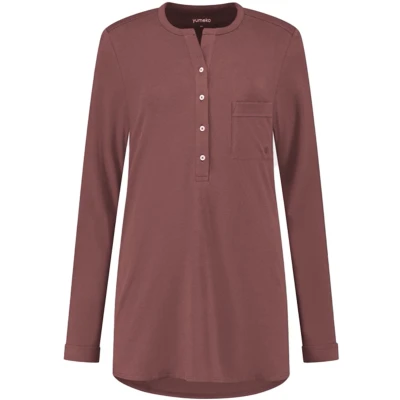 Afbeelding van Yumeko pyjamashirt dames jersey evening roze m