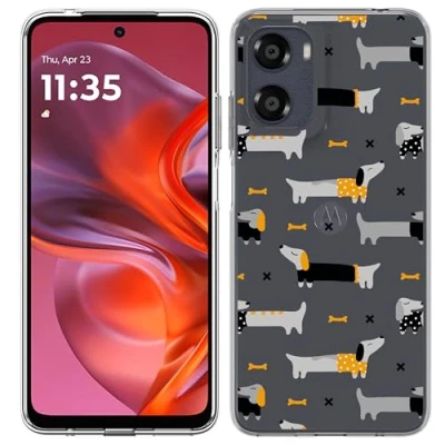 Afbeelding van Cazy Hoesje geschikt voor Motorola Moto E15 Siliconen Teckels