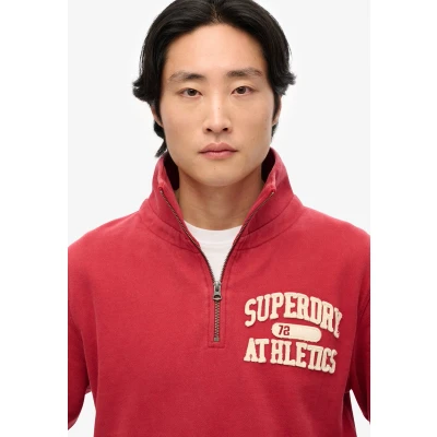 Afbeelding van Vintage Athletic Sweatshirt met Halve Ritssluiting Red Grootte: Xxxl