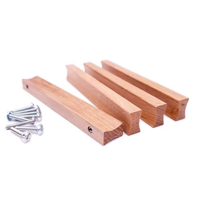 Afbeelding van JOWE Meubelgrepen van hout incl. schroeven 4 stuks handgrepen eiken of beuken (gelakt eiken, X vorm, 160 mm)