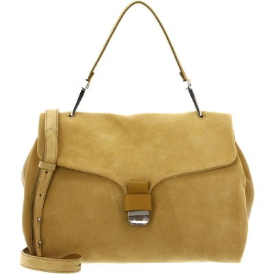 Afbeelding van Coccinelle Leren Schoudertas Neofirenze Sued Handbag Citronella Mosterdgeel