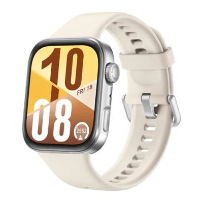Afbeelding van HUAWEI WATCH FIT 4 Smartwatch, 100+ trainingsmodi, ultradunne behuizing, GPS tracking, Tot 10 dagen batterijduur, Bellen via Bluetooth, Voor Android en iOS, Verlengde garantie van 6 maanden, Wit