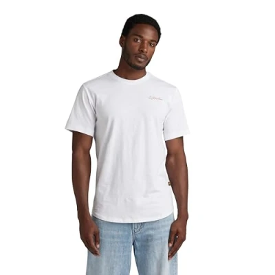 Afbeelding van G Star BACK GR LASH R T Tshirt print, Heren, Maat: Medium, White
