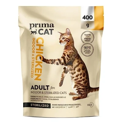 Afbeelding van PrimaCat volledig droog voer voor katten met kipsmaak, gesteriliseerde/gecastreerde huiskatten, 400 g