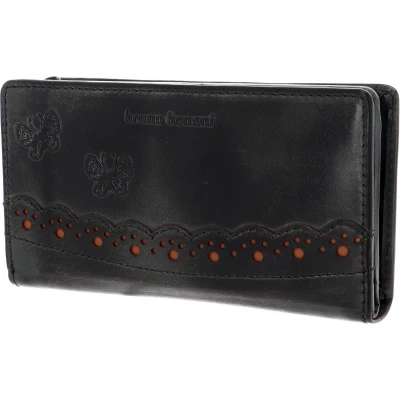 Afbeelding van bruno banani Leren Portemonnee Ziloo Zip Around Wallet Black Zwart
