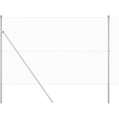 Afbeelding van vidaXL Gelast Draadhek met 13 Palen 1,5x25 m Gegalvaniseerd Staal