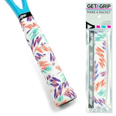 Afbeelding van GET A Grip Aangepaste Tennisracket Tape Antislip/Sneldrogende Tennis Overgrip Voorgesneden Padel Racket met Afwerkingstape (Baseline, 1 Grip)