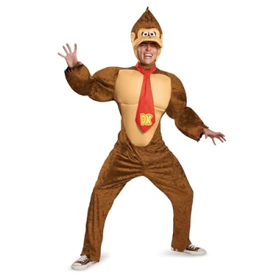 Afbeelding van DISGUISE DIS98821C Deluxe Nintendo Donkey Kong kostuum, heren, cartoon, bruin, XX Large