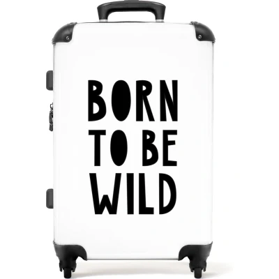 Afbeelding van NoBoringSuitcases.com Grote koffer Witte Kinderkoffer meisjes Reiskoffer met 4 wielen Trolley op wieltjes 60 liter Rolkoffer groot kinderen Ruimbagage valies 20kg Suitcase medium Bagagetrolley middelmaat Reisbagage &amp; reisaccessoires