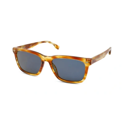 Afbeelding van Hugo BOSS Uomo 1318/S 6KM/K1 Occhiali da sole Acetato Marrone Blu Squadrata Specchiate