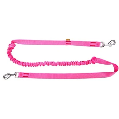 Afbeelding van Dingo Universal Shock Absorber Canicross Leash met 2 haken voor hardlopen, joggen, trainen Sport hond, Schokdemper, roze
