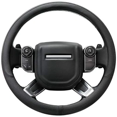 Afbeelding van COFIT 16 inch Ademend Stuurwielhoes Universele Autostuurwielhoezen Lederen Auto Stuurhoes Beschermer Maat L 39 40.5cm Zwart