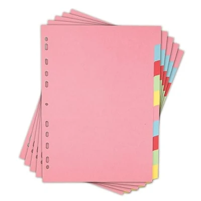 Afbeelding van Elba 5 Pack A4 File Dividers, 10 Part Card Folder Dividers