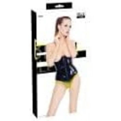 Afbeelding van Black Level Wetlook Korset met Open Cups en Rits Elegante Uitstraling Maat L Zwart