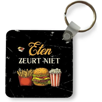 Afbeelding van Sleutelhanger Uitdeelcadeautjes Eten Vintage Quote Plastic Vaderdag cadeau Geschenk Cadeautje voor hem Tip Mannen