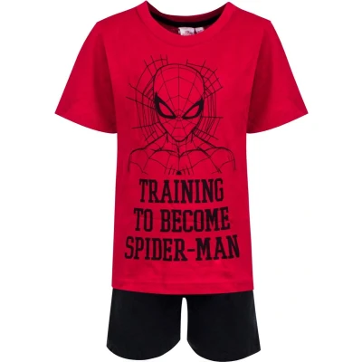 Afbeelding van Spiderman shortama pyjama rood zwart maat 104 4 jaar