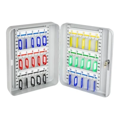Afbeelding van HMF 13030 07 sleutelkast afsluitbaar, grote 30 haken x 24 7,5 cm lichtgrijs