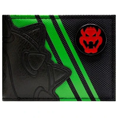 Afbeelding van Mario Party Bowser King Koopa Schelp Metalen Badge Portemonnee/Beurs Bi Fold ID &amp; Kaarthouder, Zwart