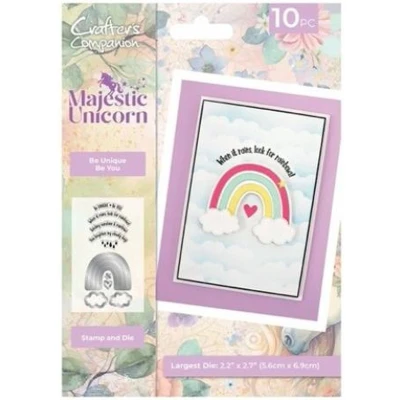 Afbeelding van CC Majestic Unicorn Clearstamp/Snijmal Be Unique You