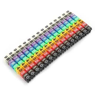 Afbeelding van Kleurrijke Kabel Marker Nummer, Digitale Nummer Buis Draad Label 150pcs Kcm 1.5mm 1.5mm²