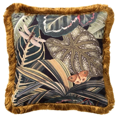Afbeelding van Hoii GENEVIEVE Sierkussen 45x45 cm Raven Zwart met duurzame kussenvulling