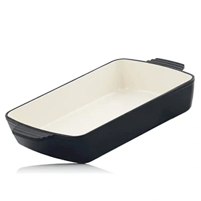 Afbeelding van Mahlzeit Blue Berry Gietijzeren ovenschaal, vierkant, 3,8 liter, geëmailleerd gietijzer, hoge lasagnevorm, ovenvormen, gebakken zuiver geëmailleerd, braadvorm, ovenvorm, braadpan,
