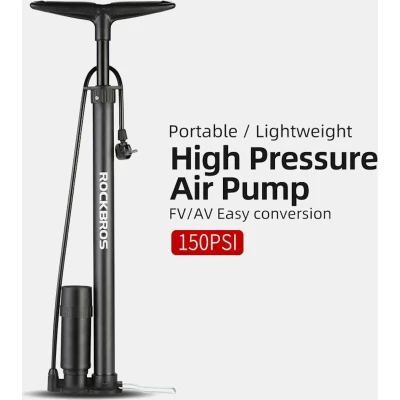 Afbeelding van High Pressure PRO Fietspomp 150 Psi met drukmeter en Slang