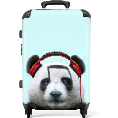 Afbeelding van NoBoringSuitcases.com Grote koffer Kinderkoffer panda geschikt voor jongens en meisjes Reiskoffer met 4 wielen XL Trolley op wieltjes Bagage rolkoffer groot kinderen Ruimbagage valies 20kg Reisbagage &amp; reisaccessoires Luggage 60 liter
