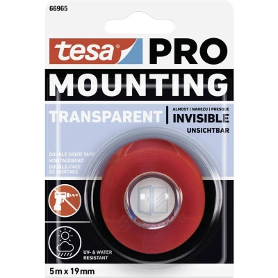 Afbeelding van Tesa Montageband transparant lengte 5 m breedte 19 mm 12 stuks 66965 00001 00