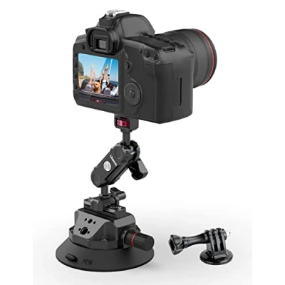 Afbeelding van ULANZI SC 02 4,5 inch camera auto zuignap houder voor GoPro, vacuüm zuignaphouder met pomp en snelsluiting NOTA Magic Arm autohouder DJI OSMO, GoPro Hero, Nikon, Sony, DSLR