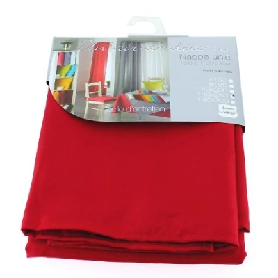 Afbeelding van Douceur d&#039;Interieur Tafelkleed 140X250 Effen Polyester Essentiel Rouge, Rood