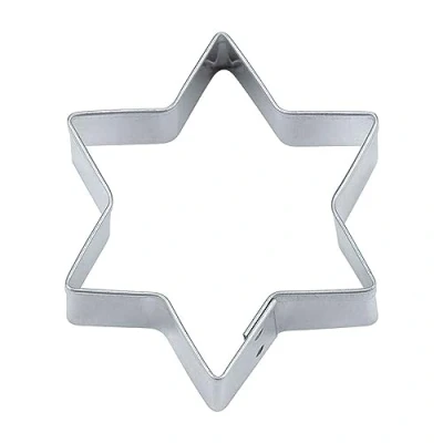 Afbeelding van Staedter Uitsteekvorm in de vorm van een blik, ster, 6 punten, zilver, ijzer, wit, 15 x 3 cm