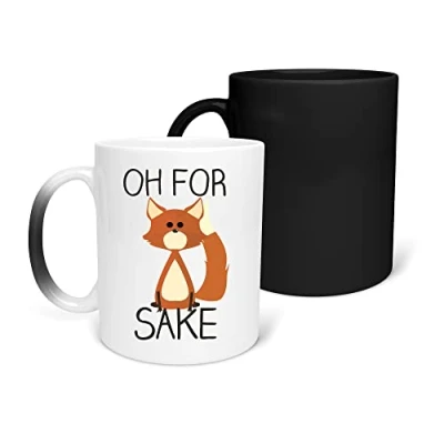 Afbeelding van Acen Funny Oh voor Fox Sake kleur veranderende Morphing koffie mokken Cup 11oz maten, keramiek, wit, 9 x cm