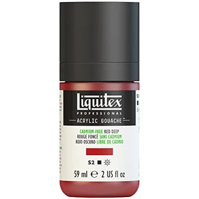 Afbeelding van Liquitex 2059895 Professional Acrylic Gouache, acrylverf met gouache eigenschappen, lichtecht, watervast 59ml Fles, Cadmium Free Red Deep