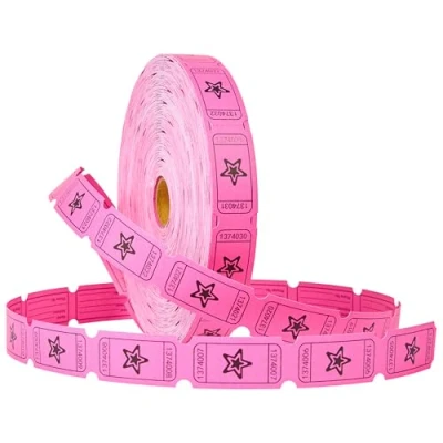 Afbeelding van KreativeKraft Bingo Loterij Tickets Roll, Roll 2000 Ticket Count Easy Tear Event Prize (Roze loterij)