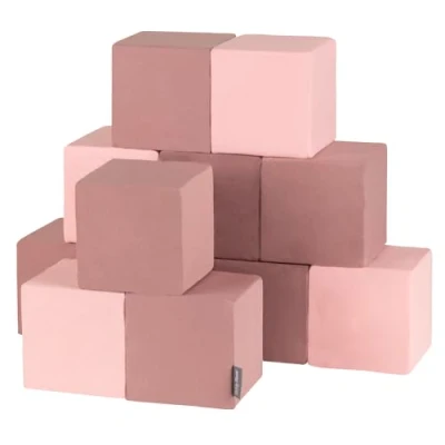 Afbeelding van KiddyMoon Foam Blokjes Voor Baby Zachte Blokken 12 Stuks Speelgoed Montessori Met En Veel Plezier Kinderen, Blokken: Erika Roze