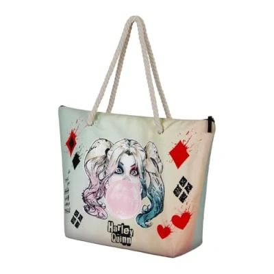 Afbeelding van Harley Quinn Mad Love Soleil strandtas, Beige, 52 x 37 cm, Eén maat, Strandtas