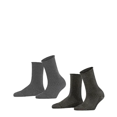 Afbeelding van Esprit Vertical Stripe 2PACK WITH Pattern Sokken, Dames, Maat: 39 42, Sortiment