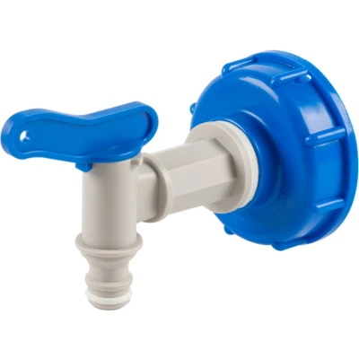 Afbeelding van Bradas set IBC adapter S60x6 met kraan 19 mm (3/4&quot;) tapkraan Aftappen Tuin Tuinslang Industrie Dier Bouw Water