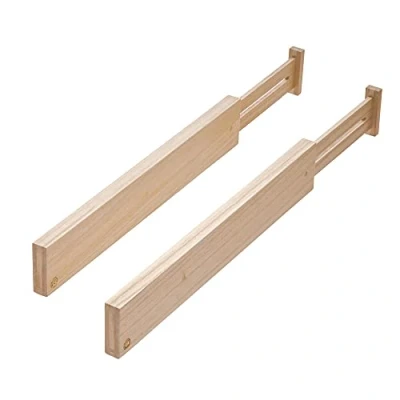 Afbeelding van iDesign Ladeverdeler, Laag, Verstelbaar, 43 x 2 6.3 cm, Set van Stuks, Paulownia Hout Eco Wood