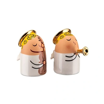 Afbeelding van Alessi kerstfiguren Angels Band set 1 Wit / 4,5 x 3 cm H 5 Porselein