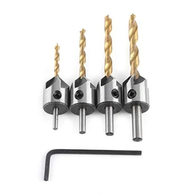 Afbeelding van Verzinkboor Boor, Houtbewerking Spiraalboren Set, Ronde Schacht Timmerwerk Ruimer Saai Gereedschap met Inbussleutel(4pcs,3 6mm)
