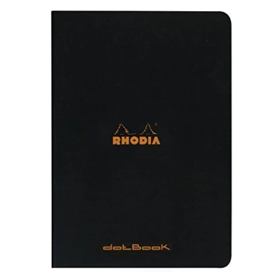Afbeelding van RHODIA 119166C Zwart Piqué Notitieboek A4 Dot 96 pagina&#039;s Wit Clairefontaine Papier 80 g/m Zachte, resistente en waterdichte gecoate kaarthoes Classic