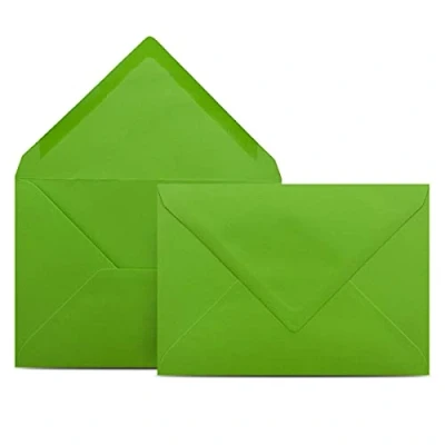 Afbeelding van COLOURS 4 YOU enveloppen, DIN C6, lichtgroen, 11,4 x 16,2 cm, 80 g/m² met natte lijm, puntige klep, zonder venster, 50 stuks