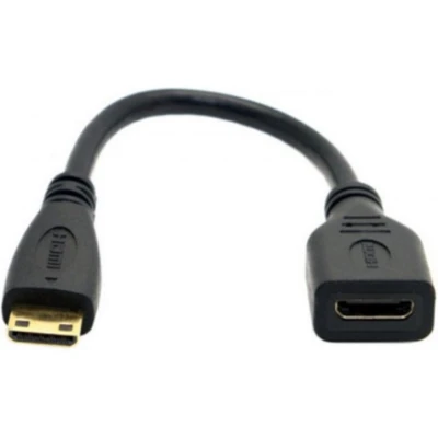 Afbeelding van Mini HDMI verlengkabel versie 1.4 (4K 30Hz) / zwart 0,15 meter