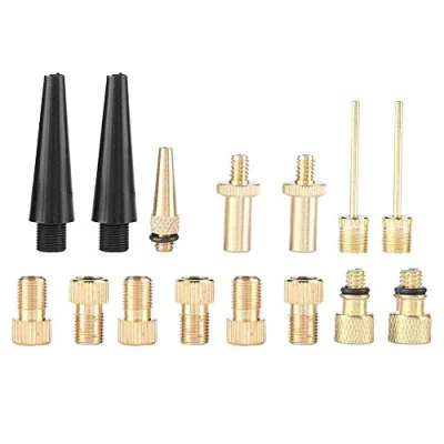 Afbeelding van 15 stks Presta naar Schrader Fietsventiel Adapter Koper &amp; Kunststof Buispomp Gereedschap (zwart goud)