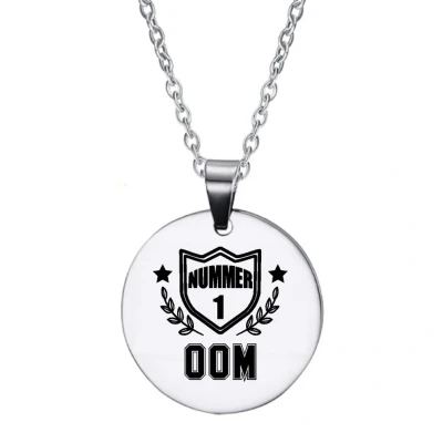 Afbeelding van Ketting RVS Rond Zilver Nummer 1 Oom